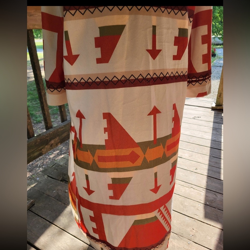 Woman’s Southwest Western Aztec Soft Cozy Long Duster Cardigan/ Robe Plus 2X NEW - Picture 5 of 10